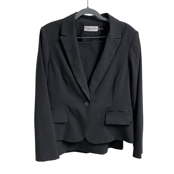 Calvin Klein Ladies Skirt Suit Size 14 Dark Gray Career Interview Office - Picture 2 of 16